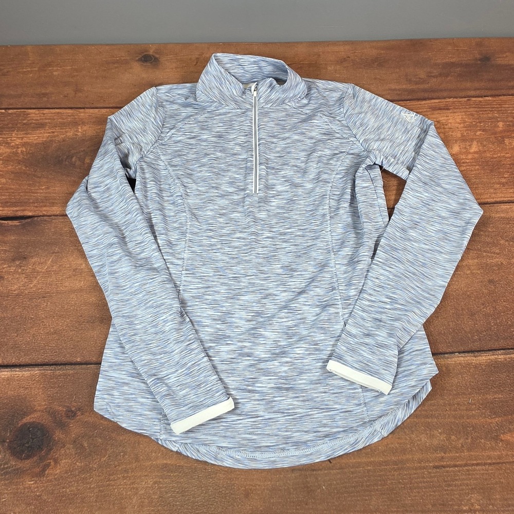 Zero Restriction Pullover Womens S Blue Good 1/4 Zip Space Dye Mesh Back Top